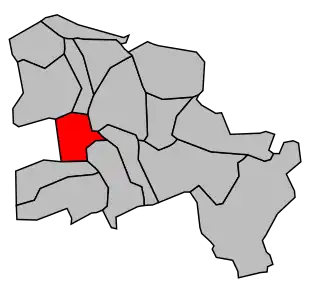 Kanton na mapě arrondissementu Créteil