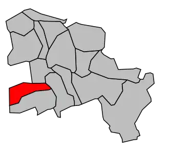 Kanton na mapě arrondissementu Créteil