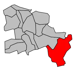 Kanton na mapě arrondissementu Créteil