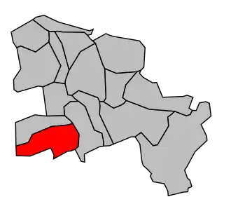 Kanton na mapě arrondissementu Créteil