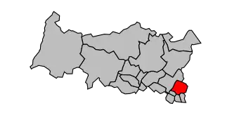 Kanton na mapě arrondissementu Pontoise