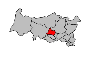 Kanton na mapě arrondissementu Pontoise