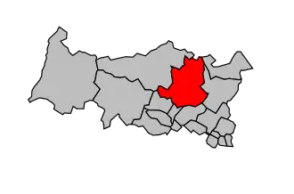 Kanton na mapě arrondissementu Pontoise