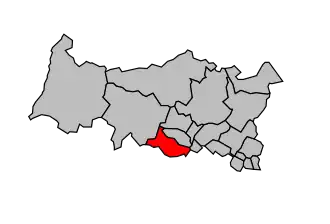 Kanton na mapě arrondissementu Pontoise