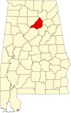 Blount County na mapě Alabamy