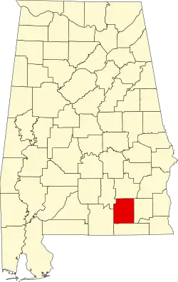 Coffee County na mapě Alabamy