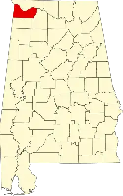Colbert County na mapě Alabamy