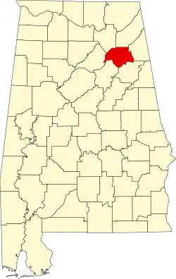 Etowah County na mapě Alabamy