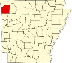 Washington County na mapě Arkansasu