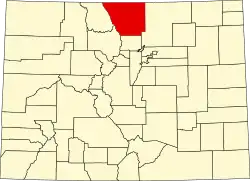 Larimer County na mapě Colorada