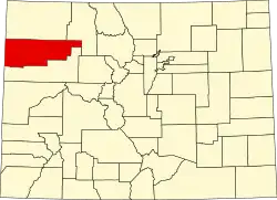 Rio Blanco County na mapě Colorada