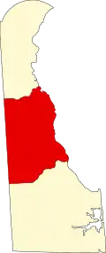 Kent County na mapě státu Delaware