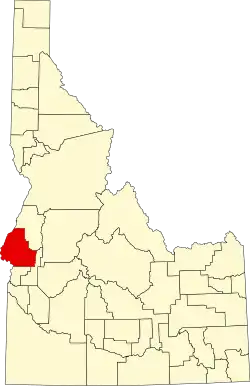 Washington County na mapě Idaho