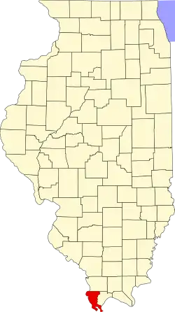 Alexander County na mapě Illinois