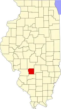 Bond County na mapě Illinois