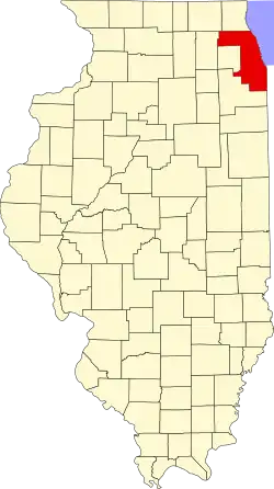 Poloha Cook County ve státě Illinois