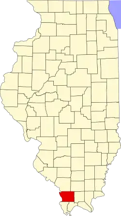 Union County na mapě Illinois
