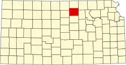 Cloud County na mapě Kansasu