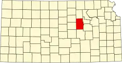 Dickinson County na mapě Kansasu