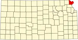 Doniphan County na mapě Kansasu