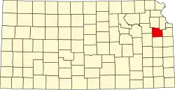 Douglas County na mapě Kansasu