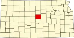 Ellsworth County na mapě Kansasu