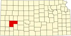 Finney County na mapě Kansasu