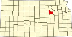 Geary County na mapě Kansasu