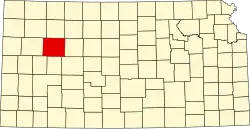 Gove County na mapě Kansasu