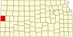 Greeley County na mapě Kansasu