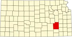 Greenwood County na mapě Kansasu