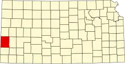 Hamilton County na mapě Kansasu