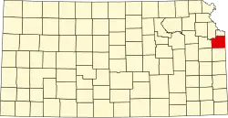 Johnson County na mapě Kansasu