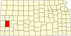 Kearny County na mapě Kansasu