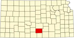 Kingman County na mapě Kansasu