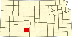 Kiowa County na mapě Kansasu