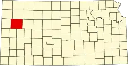 Logan County na mapě státu Kansas