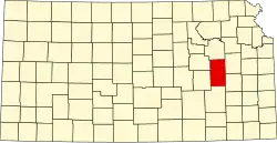 Lyon County na mapě Kansasu