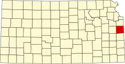 Miami County na mapě Kansasu