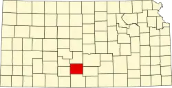 Pratt County na mapě Kansasu