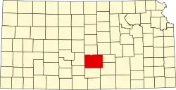 Reno County na mapě Kansasu