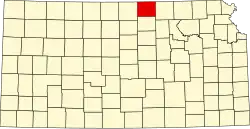 Republic County na mapě Kansasu