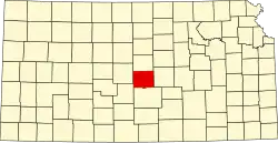 Rice County na mapě Kansasu