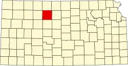 Rooks County na mapě Kansasu