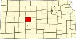 Rush County na mapě Kansasu