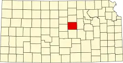 Saline County na mapě Kansasu