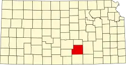 Sedgwick County na mapě Kansasu