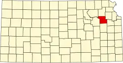 Shawnee County na mapě Kansasu