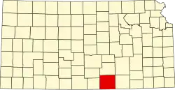 Sumner County na mapě Kansasu