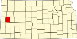 Wichita County na mapě Kansasu